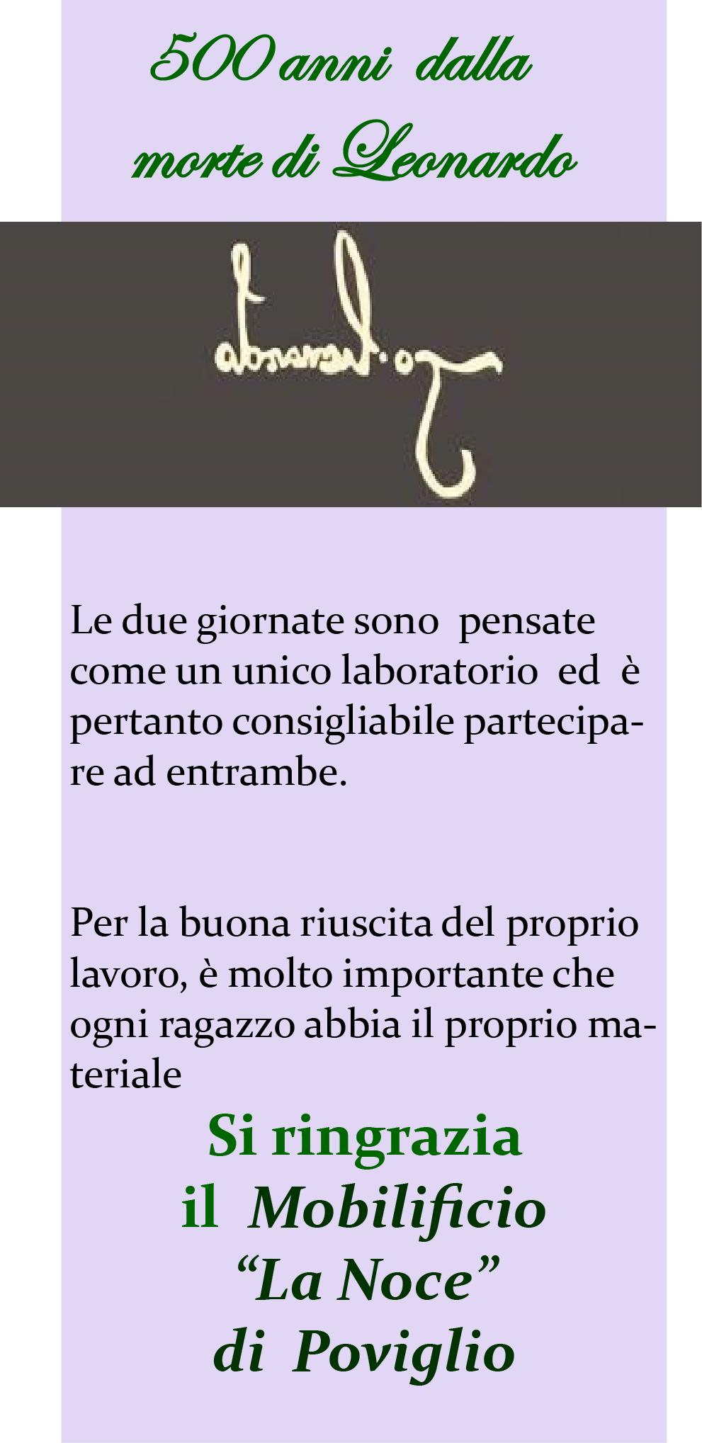 Io come Leonardo: laboratorio creativo per ragazzi - 5 e 6 settembre 2019