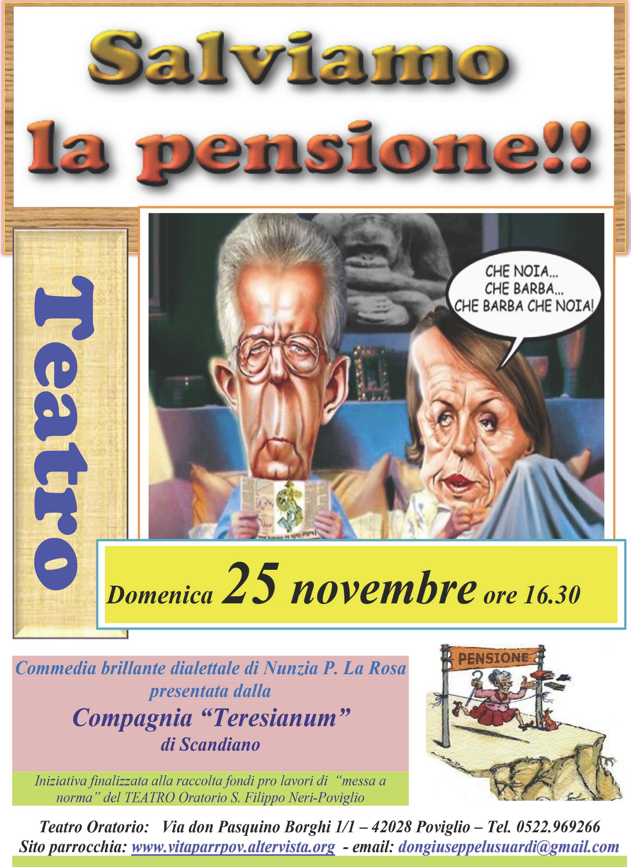 Locandina: 2018-19 » Commedia Salviamo la pensione 25-11-2018