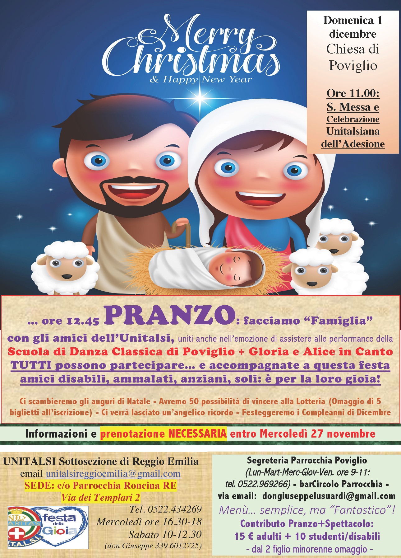 Locandina: 2019-20 » Pranzo Natale UNITALSI 01-12-2019