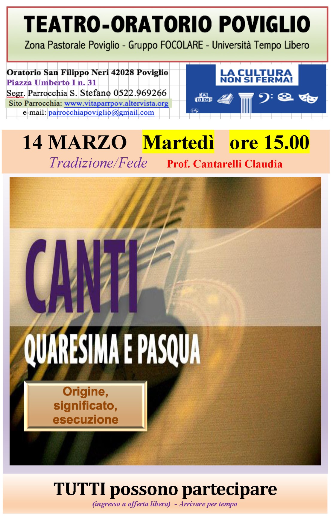 Locandina: 2022-23 &raquo; 16 Canti Quaresima 03-2023